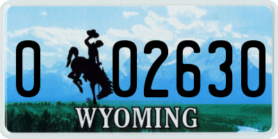 WY license plate 002630