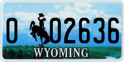 WY license plate 002636