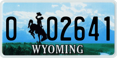 WY license plate 002641