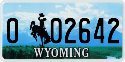 WY license plate 002642