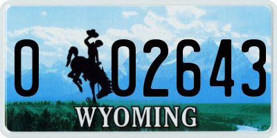 WY license plate 002643