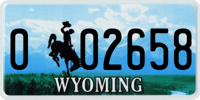 WY license plate 002658