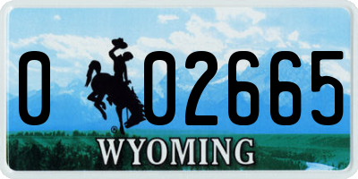 WY license plate 002665