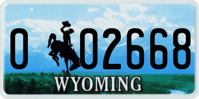 WY license plate 002668