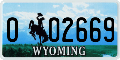 WY license plate 002669