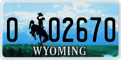 WY license plate 002670