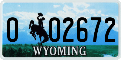WY license plate 002672
