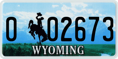 WY license plate 002673