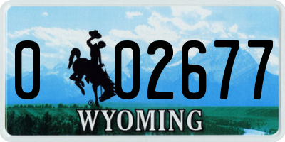 WY license plate 002677