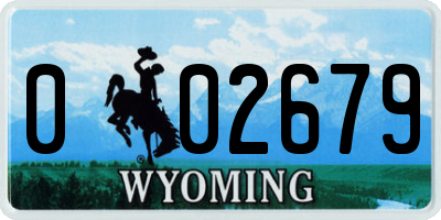 WY license plate 002679