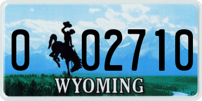 WY license plate 002710