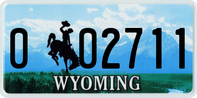 WY license plate 002711