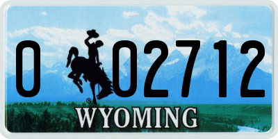 WY license plate 002712