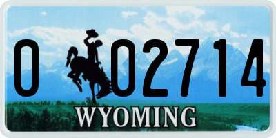 WY license plate 002714