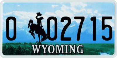 WY license plate 002715