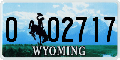 WY license plate 002717