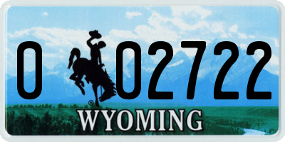 WY license plate 002722