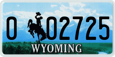 WY license plate 002725