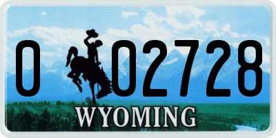 WY license plate 002728