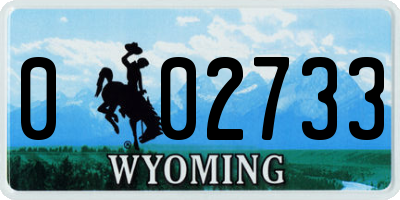 WY license plate 002733