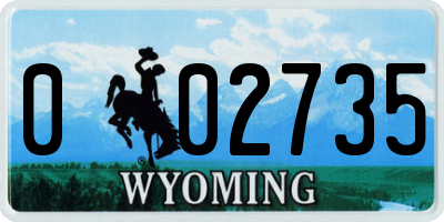 WY license plate 002735