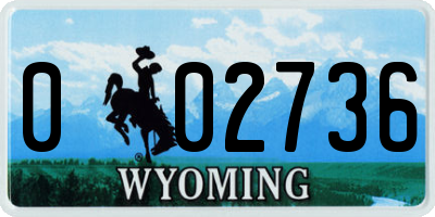 WY license plate 002736