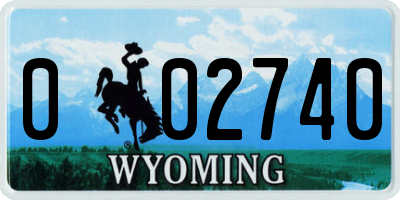 WY license plate 002740