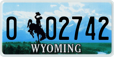 WY license plate 002742