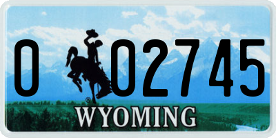 WY license plate 002745