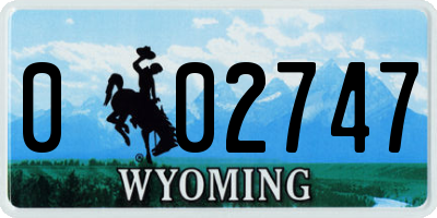 WY license plate 002747