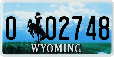 WY license plate 002748