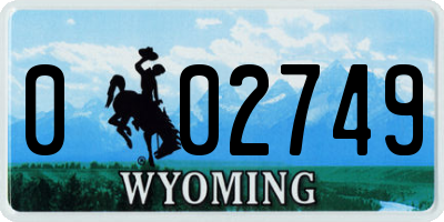 WY license plate 002749