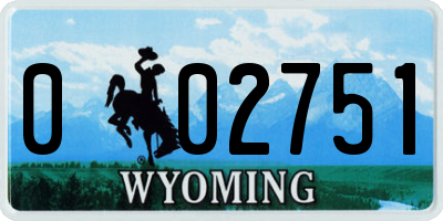 WY license plate 002751