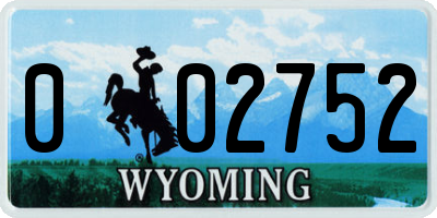 WY license plate 002752