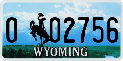 WY license plate 002756