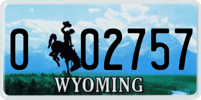 WY license plate 002757