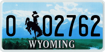 WY license plate 002762