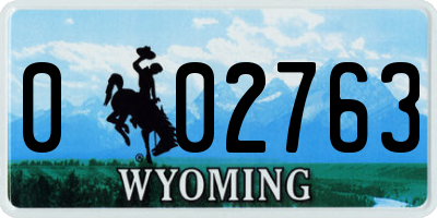 WY license plate 002763