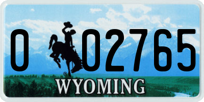 WY license plate 002765