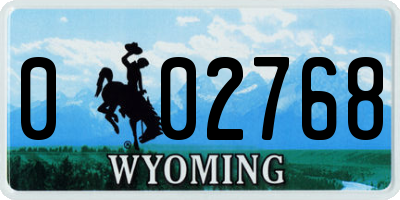 WY license plate 002768