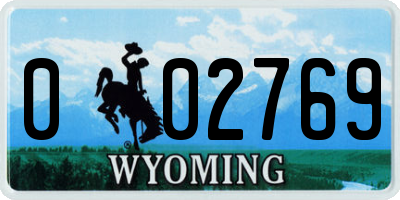 WY license plate 002769