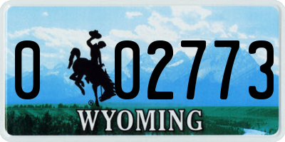 WY license plate 002773