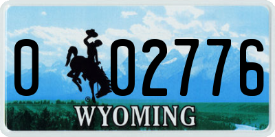 WY license plate 002776