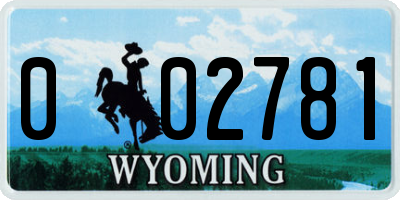 WY license plate 002781