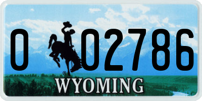 WY license plate 002786