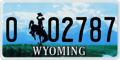 WY license plate 002787