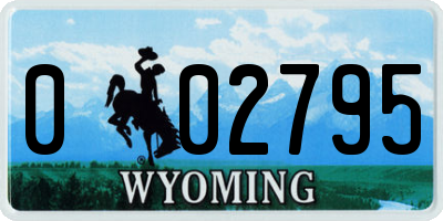 WY license plate 002795