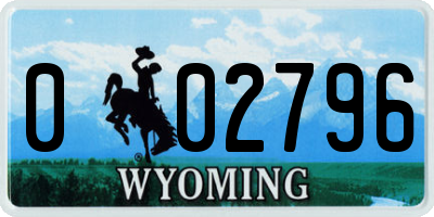 WY license plate 002796