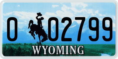 WY license plate 002799