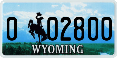 WY license plate 002800